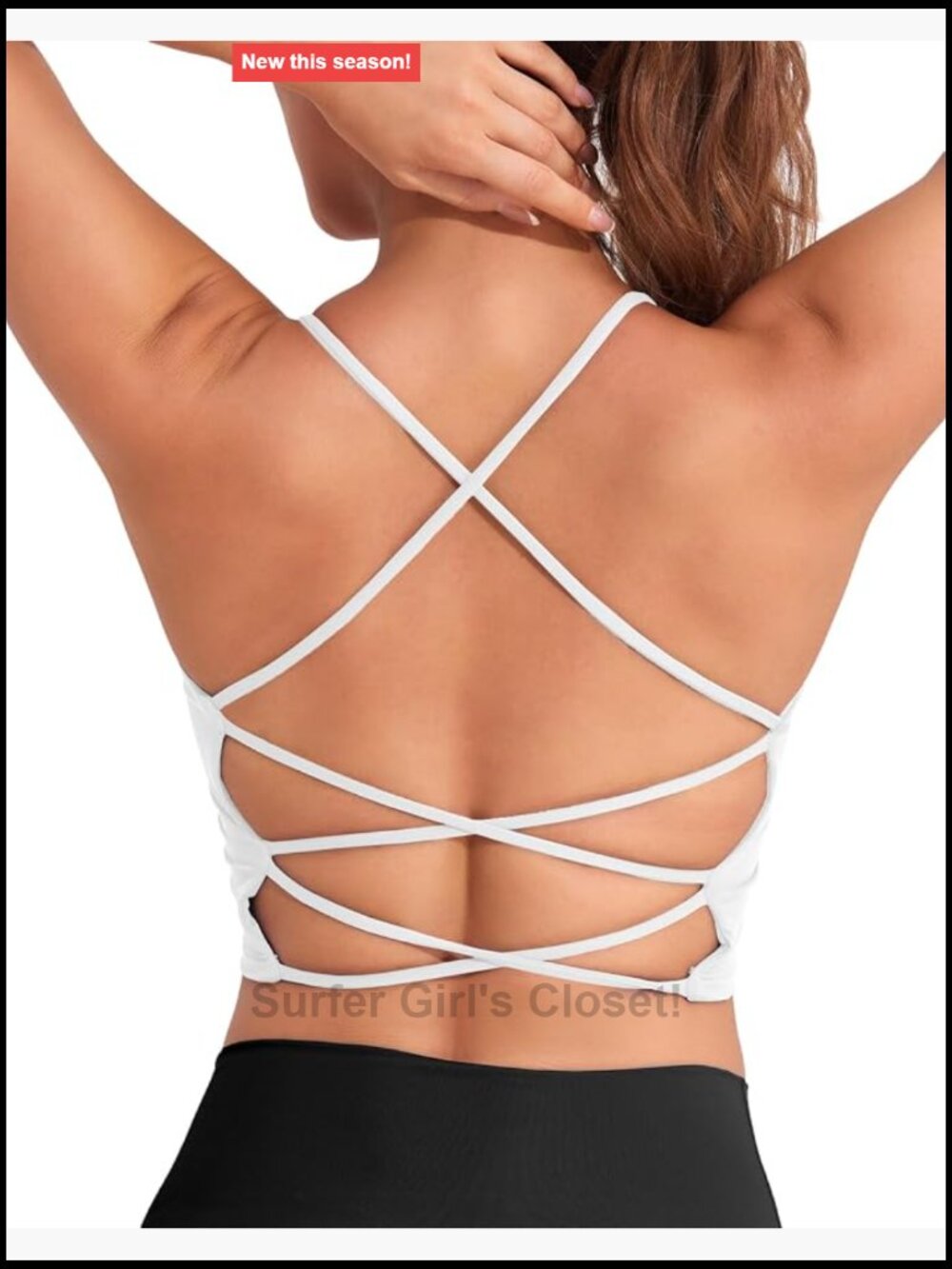 Open Back Longline Sports Bra with Built in Bra High Support Removable Pads